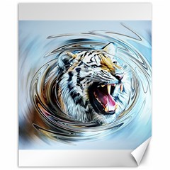 Tiger Animal Art Swirl Decorative Canvas 11  x 14  