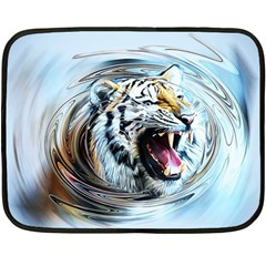 Tiger Animal Art Swirl Decorative Double Sided Fleece Blanket (mini)  by Nexatart