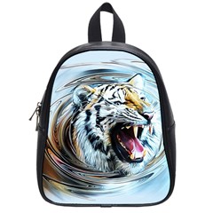 Tiger Animal Art Swirl Decorative School Bag (Small)