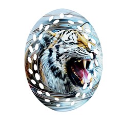 Tiger Animal Art Swirl Decorative Ornament (Oval Filigree)