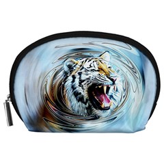 Tiger Animal Art Swirl Decorative Accessory Pouches (Large) 