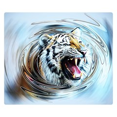 Tiger Animal Art Swirl Decorative Double Sided Flano Blanket (Small) 