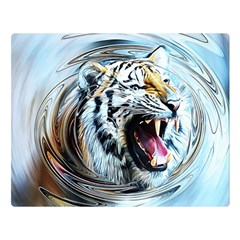 Tiger Animal Art Swirl Decorative Double Sided Flano Blanket (Large) 