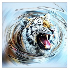 Tiger Animal Art Swirl Decorative Large Satin Scarf (Square)