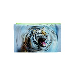 Tiger Animal Art Swirl Decorative Cosmetic Bag (XS)