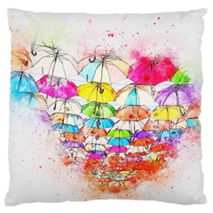 Umbrella Art Abstract Watercolor Standard Flano Cushion Case (two Sides) by Nexatart