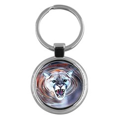 Cougar Animal Art Swirl Decorative Key Chains (round) 