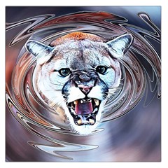 Cougar Animal Art Swirl Decorative Large Satin Scarf (square) by Nexatart