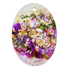 Flowers Bouquet Art Nature Oval Ornament (two Sides) by Nexatart