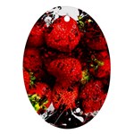 Strawberry Fruit Food Art Abstract Oval Ornament (Two Sides) Front