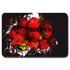Strawberry Fruit Food Art Abstract Large Doormat 