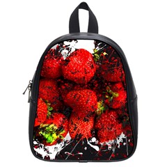 Strawberry Fruit Food Art Abstract School Bag (Small)