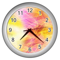 Background Art Abstract Watercolor Wall Clocks (Silver) 