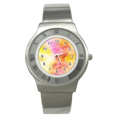 Background Art Abstract Watercolor Stainless Steel Watch