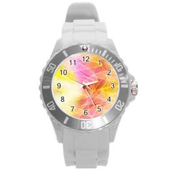 Background Art Abstract Watercolor Round Plastic Sport Watch (l) by Nexatart
