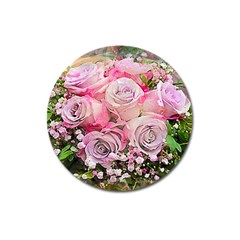 Flowers Bouquet Wedding Art Nature Magnet 3  (round) by Nexatart