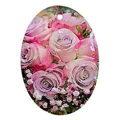 Flowers Bouquet Wedding Art Nature Oval Ornament (two Sides) by Nexatart