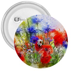 Flowers Bouquet Art Nature 3  Buttons