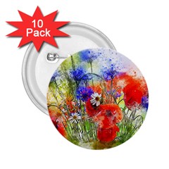 Flowers Bouquet Art Nature 2.25  Buttons (10 pack) 