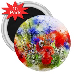 Flowers Bouquet Art Nature 3  Magnets (10 pack) 