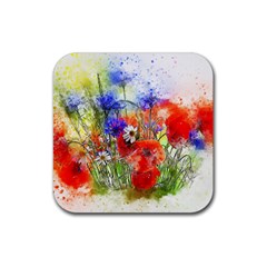 Flowers Bouquet Art Nature Rubber Coaster (Square) 