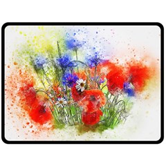 Flowers Bouquet Art Nature Double Sided Fleece Blanket (Large) 