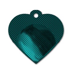 Background Sphere Ball Metal Blue Dog Tag Heart (two Sides) by Nexatart
