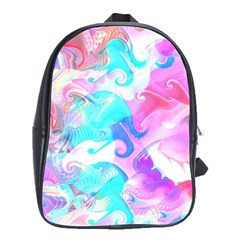 Background Art Abstract Watercolor Pattern School Bag (large)