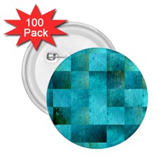 Background Squares Blue Green 2 25  Buttons (100 Pack) 