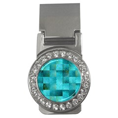 Background Squares Blue Green Money Clips (cz)  by Nexatart