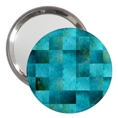 Background Squares Blue Green 3  Handbag Mirrors