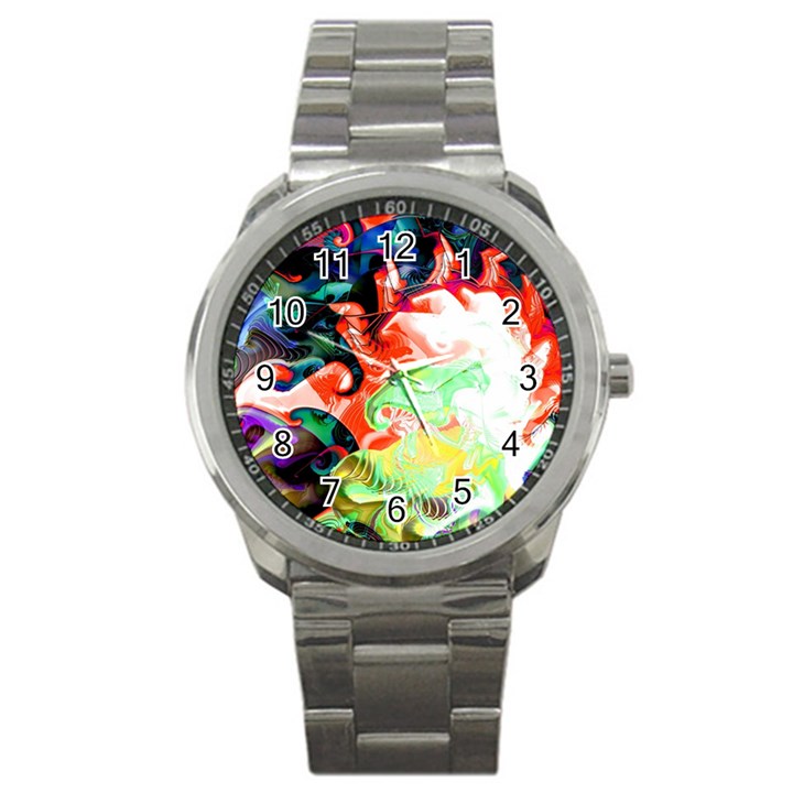 Background Art Abstract Watercolor Sport Metal Watch