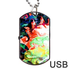 Background Art Abstract Watercolor Dog Tag Usb Flash (two Sides) by Nexatart