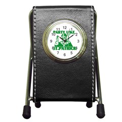  St  Patricks Day  Pen Holder Desk Clocks by Valentinaart