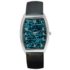 Wall Metal Steel Reflexions Barrel Style Metal Watch by Nexatart