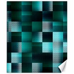 Background Squares Metal Green Canvas 8  x 10  8.15 x9.66  Canvas - 1