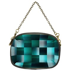 Background Squares Metal Green Chain Purses (one Side) 