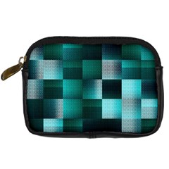 Background Squares Metal Green Digital Camera Cases by Nexatart