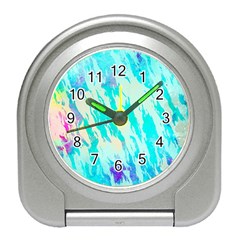 Blue Background Art Abstract Watercolor Travel Alarm Clocks by Nexatart