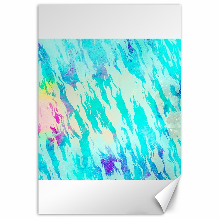 Blue Background Art Abstract Watercolor Canvas 12  x 18  