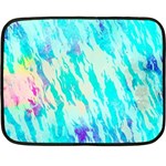 Blue Background Art Abstract Watercolor Fleece Blanket (Mini) 35 x27  Blanket