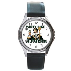  St  Patricks Day  Round Metal Watch by Valentinaart