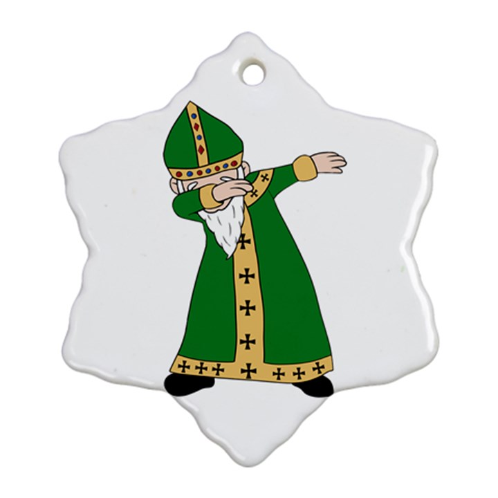  St. Patrick  Dabbing Snowflake Ornament (Two Sides)