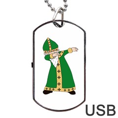  St  Patrick  Dabbing Dog Tag Usb Flash (two Sides) by Valentinaart