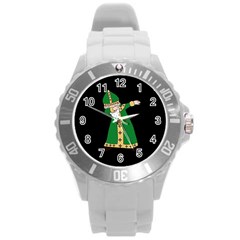  St  Patrick  Dabbing Round Plastic Sport Watch (l) by Valentinaart