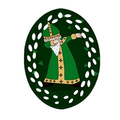  St  Patrick  Dabbing Oval Filigree Ornament (two Sides) by Valentinaart