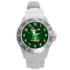  St  Patrick  Dabbing Round Plastic Sport Watch (l) by Valentinaart