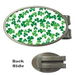 St. Patricks day clover pattern Money Clips (Oval)  Front