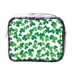 St  Patricks Day Clover Pattern Mini Toiletries Bags by Valentinaart