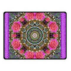 Roses In A Color Cascade Of Freedom And Peace Double Sided Fleece Blanket (small)  by pepitasart